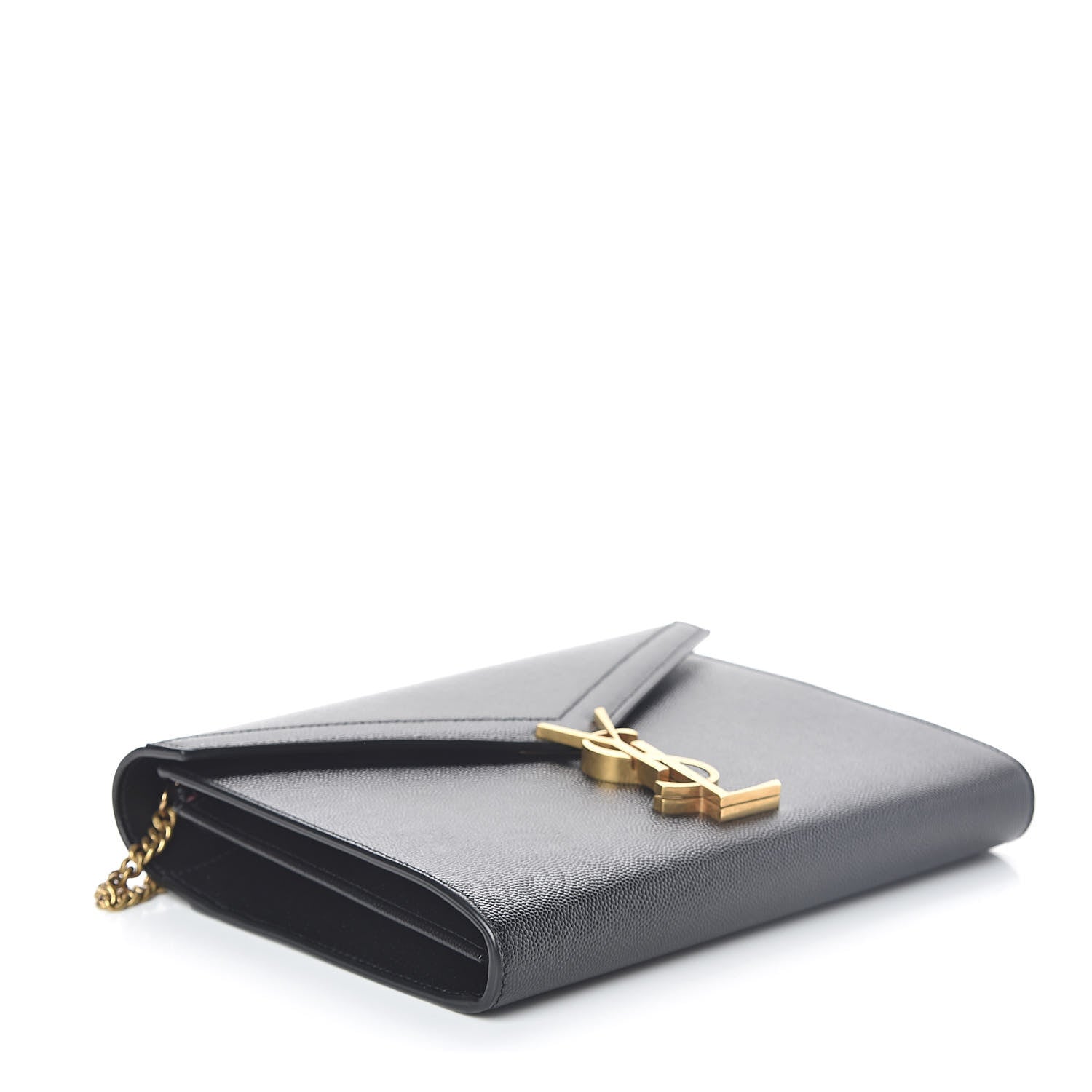 Saint Laurent Grain De Poudre Monogram Cassandra Chain Wallet Black Rouge Legion 4 of 10