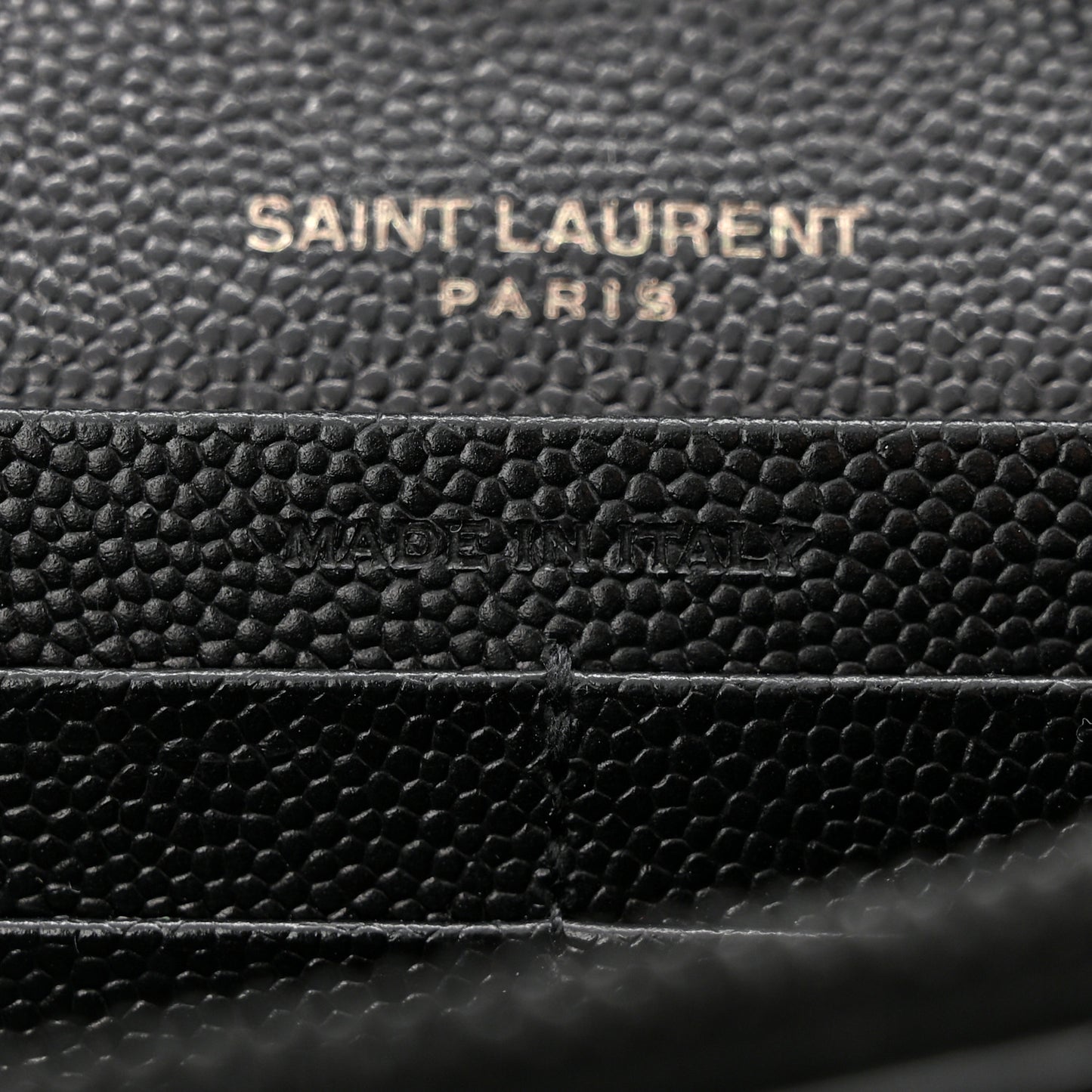 Grain De Poudre Matelasse Chevron Monogram Monochrome Chain Wallet Black