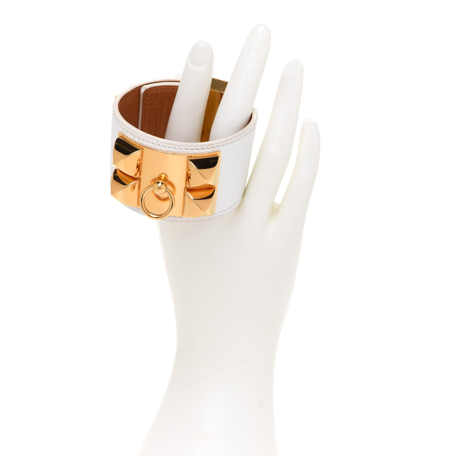 Hermes Epsom Collier de Chien CDC Bracelet S White 2 of 6