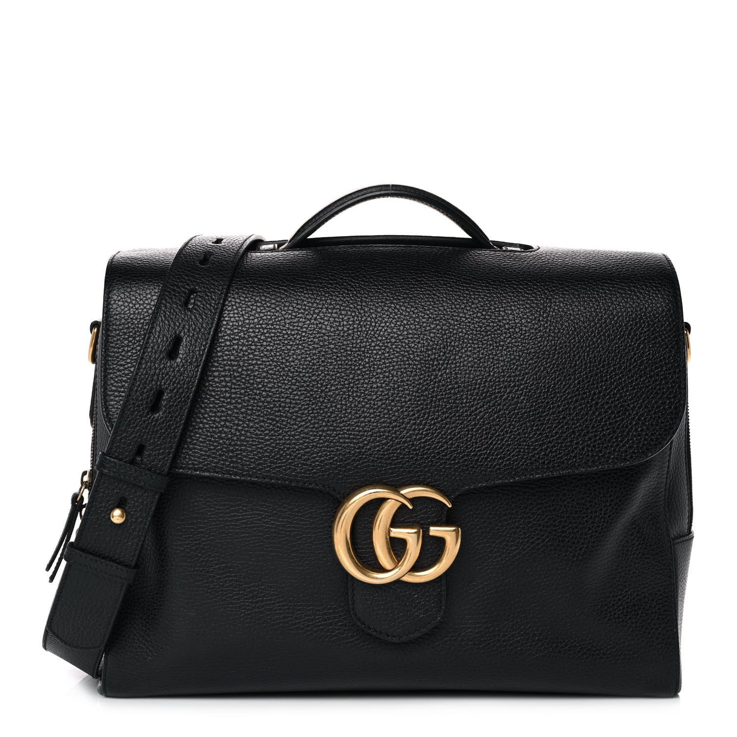 Dollar Calfskin GG Marmont Briefcase Black