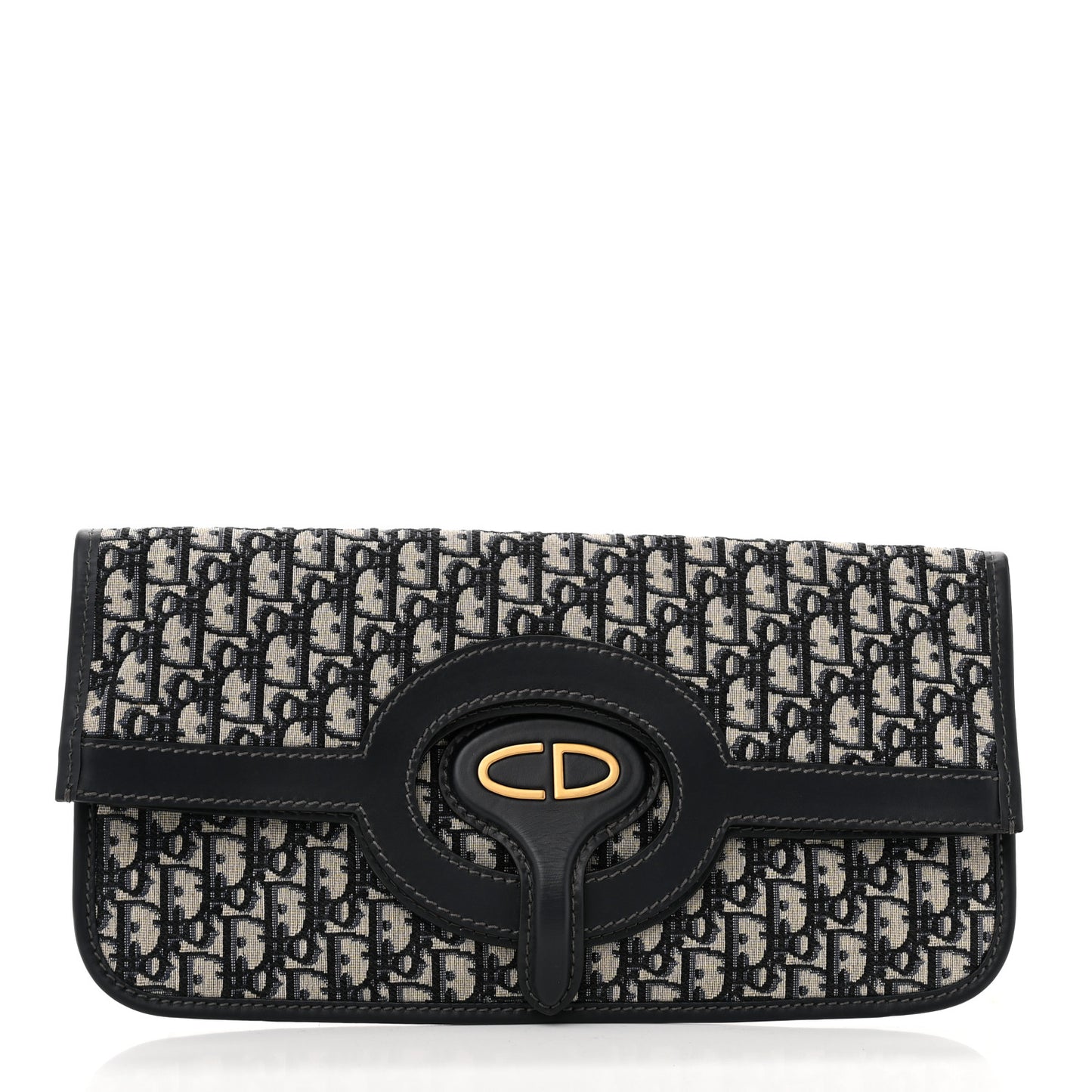 Oblique Fold Over Clutch Blue