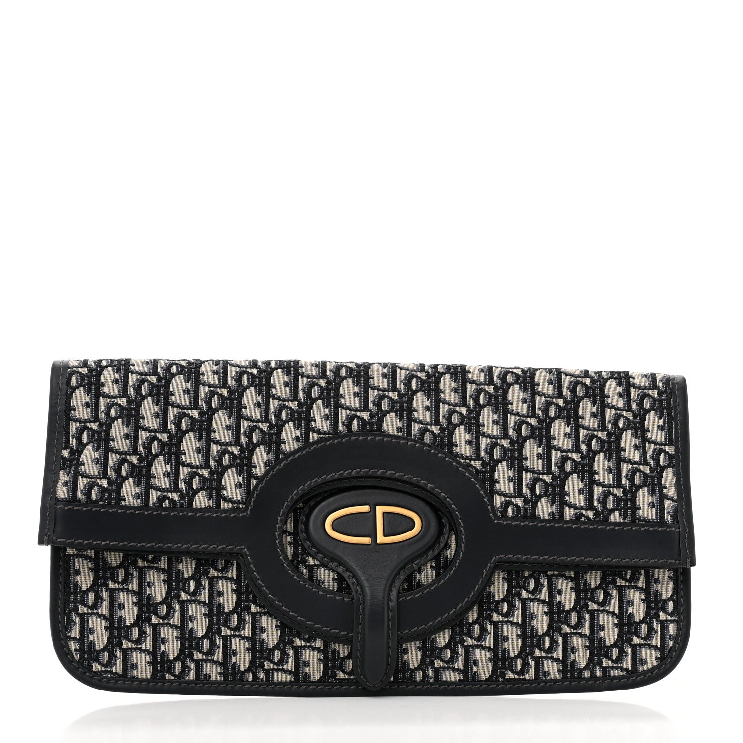 Christian Dior Oblique Fold Over Clutch Blue 1 of 7