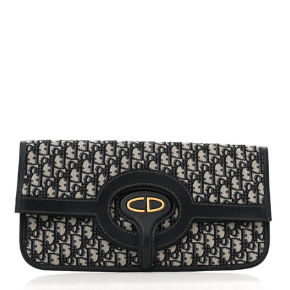 Christian Dior Oblique Fold Over Clutch Blue 1 of 7