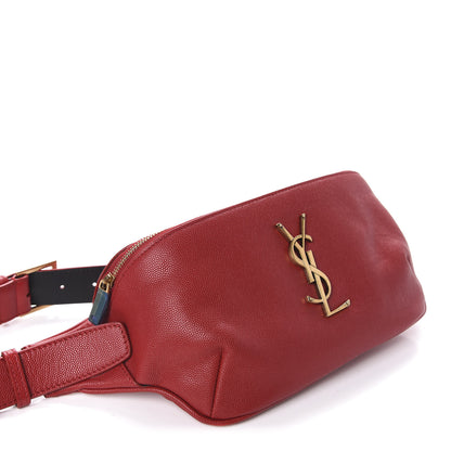 Saint Laurent Grain De Poudre Monogram Belt Bag Rouge Eros 4 of 11