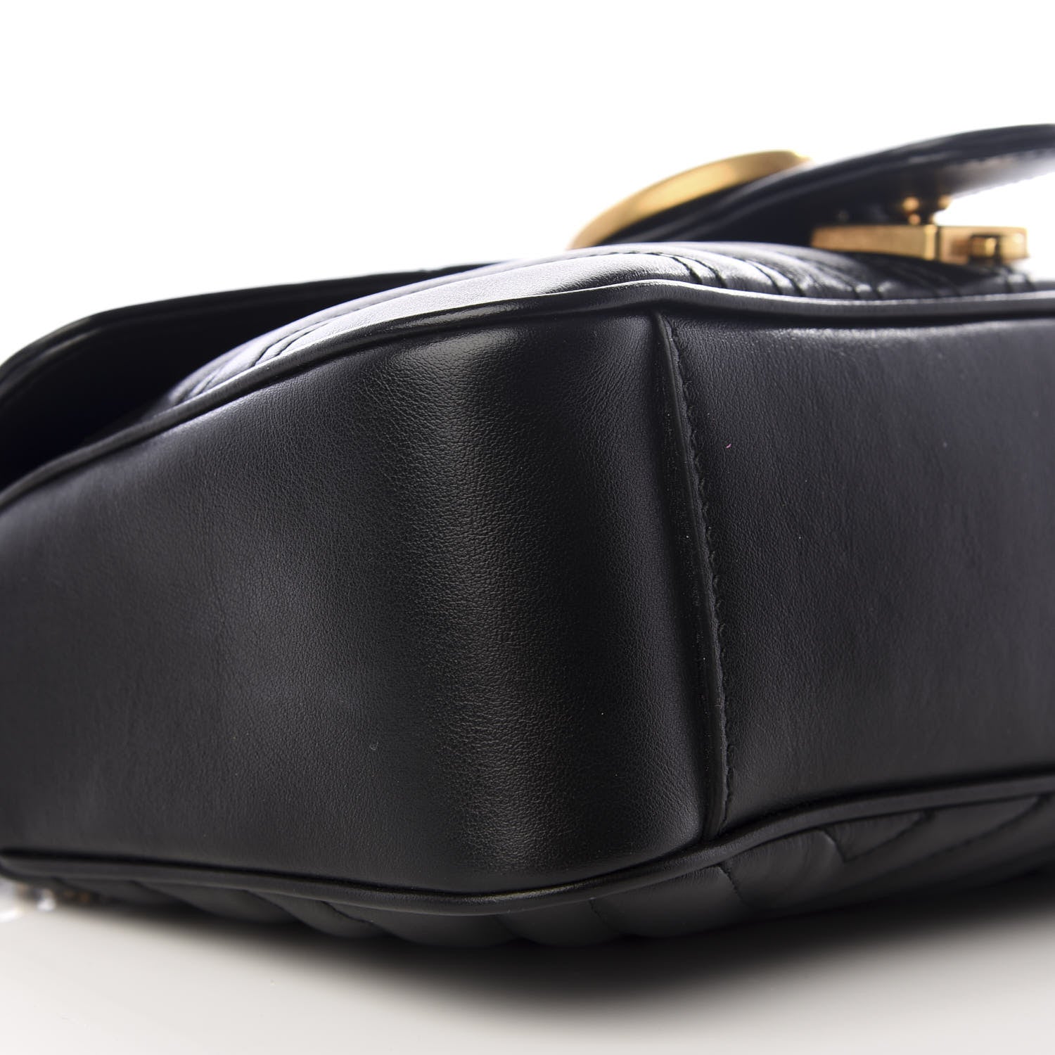Gucci Calfskin Matelasse Small GG Marmont Shoulder Bag Black 5 of 8