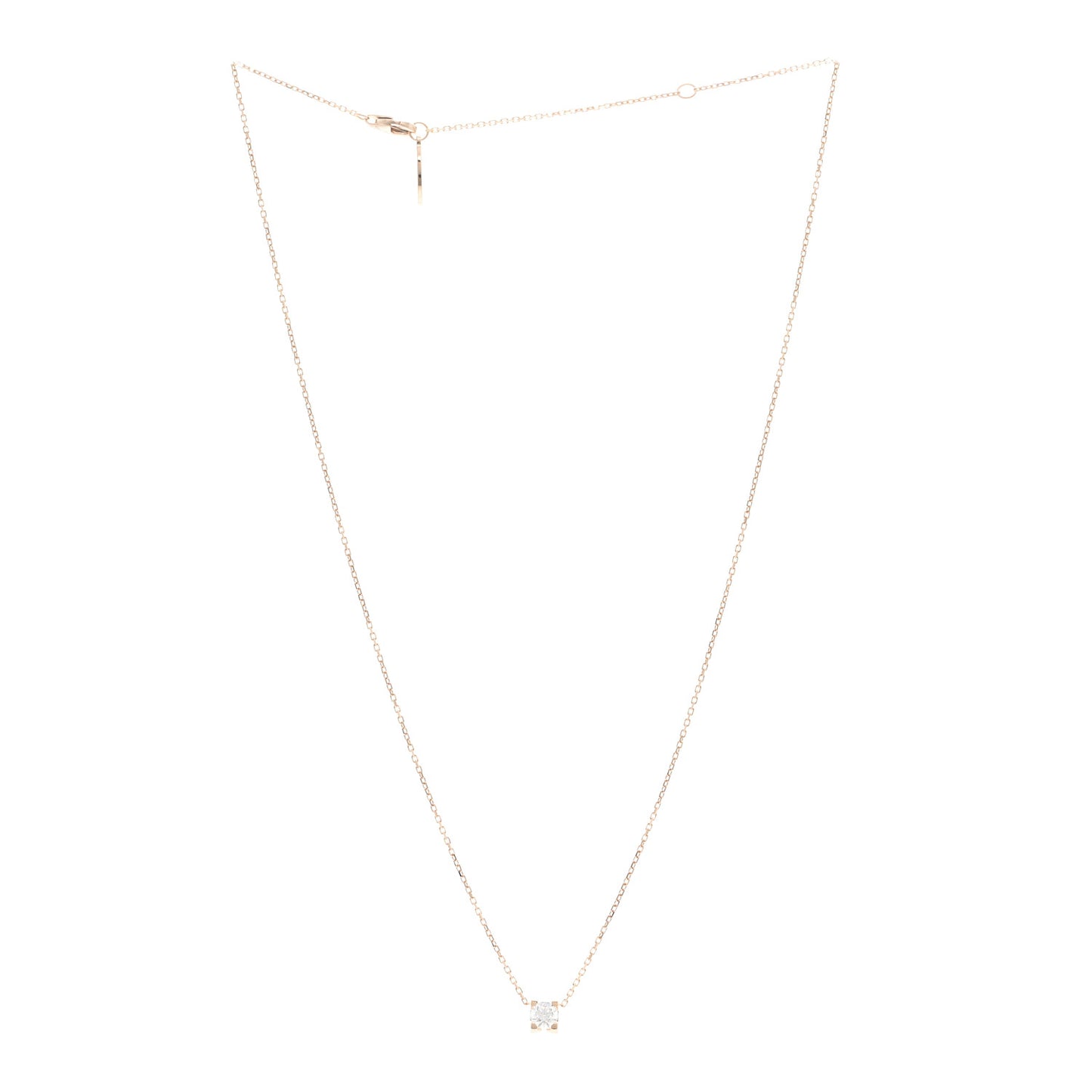 18K Pink Gold Diamond .30ct C de Cartier  Pendant Necklace