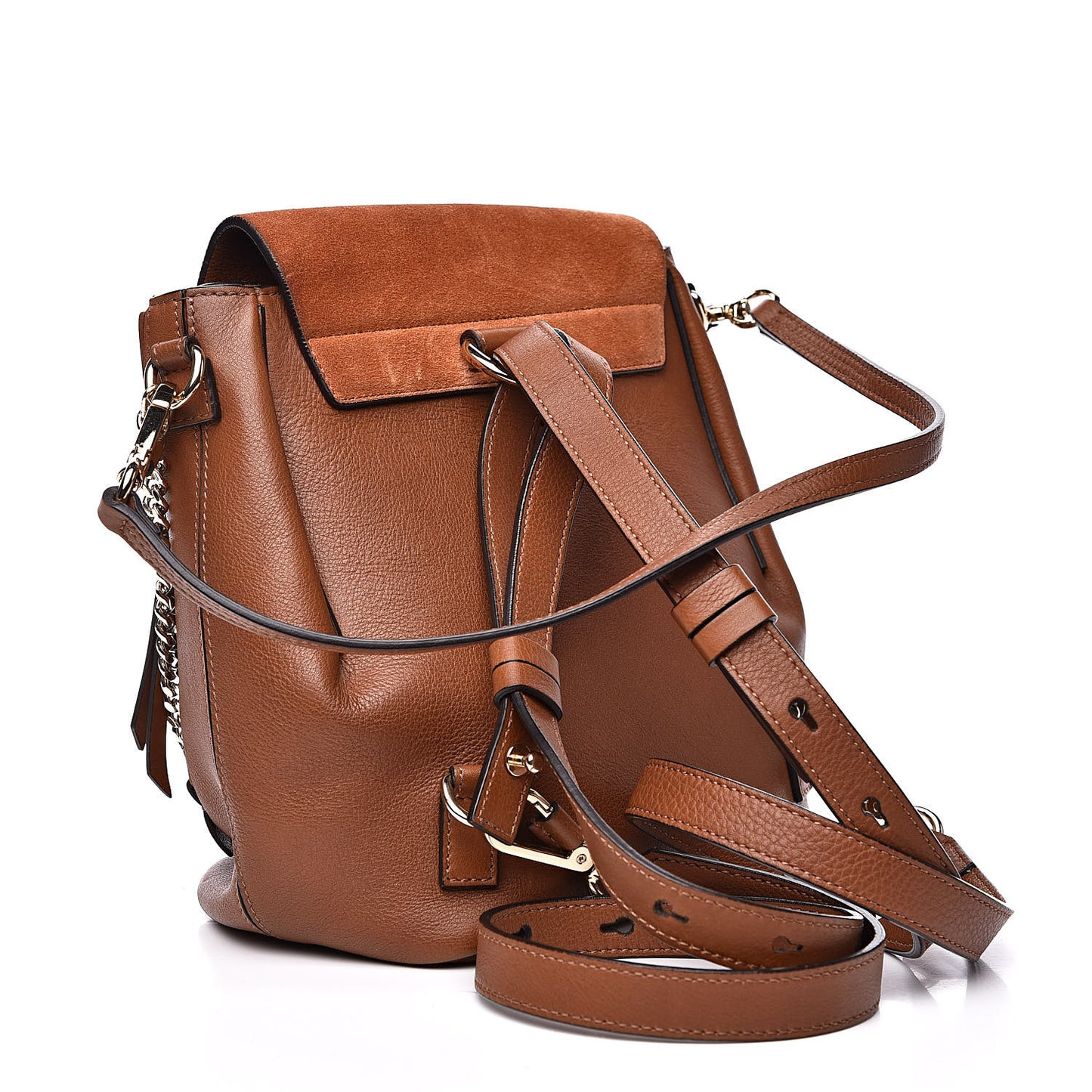 Suede Calfskin Medium Faye Backpack Tan