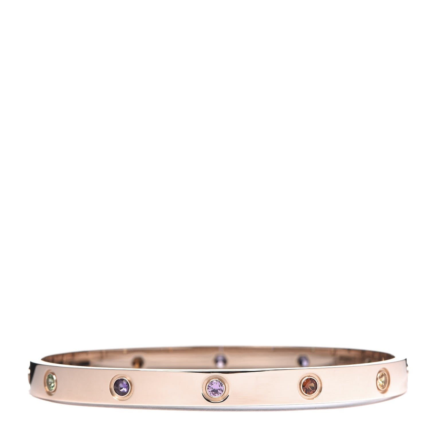 Cartier 18K Pink Gold Sapphire Garnet Amethyst LOVE Bracelet 19 2 of 6