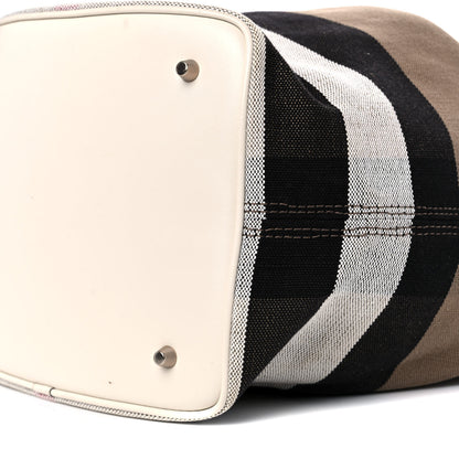 Burberry Canvas Mega Check Medium Susanna Hobo White 9 of 15