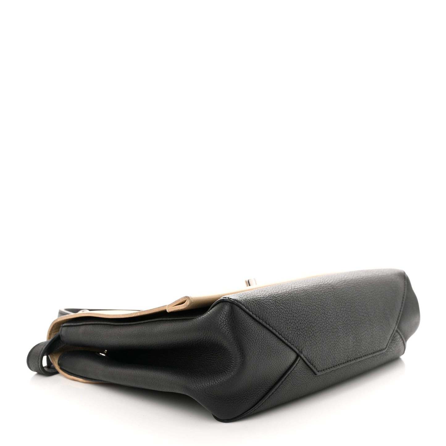 Soft Calfskin Lockme II Top Handle Vanille Black