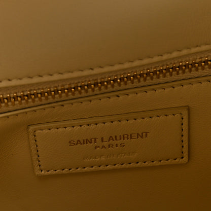Saint Laurent Nubuck Suede Carre Quilted Le Maillon Satchel Butter 6 of 9