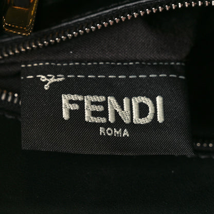 Fendi Vitello Century F is Fendi FF Diagonal Inlay Small Runaway Satchel Fango Black Fragola 8 of 12