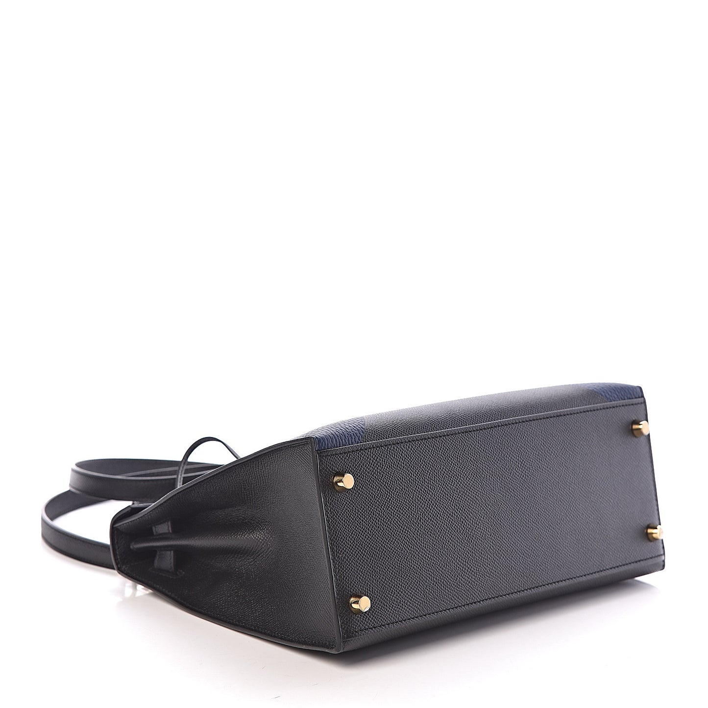 Epsom Taurillon Clemence Chevre Mysore Horseshoe Kellygraphie Lettre X Kelly Sellier 28 Noir Bleu Indigo Bleu Saphir