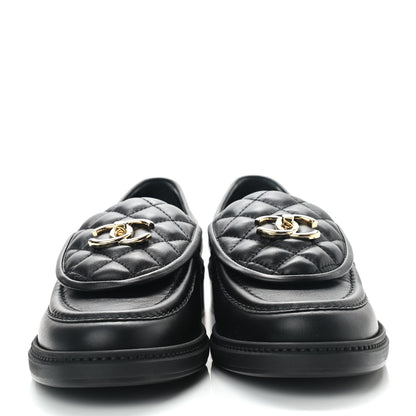 Chanel Lambskin Quilted CC Turnlock Loafers 40 Black 2 of 8
