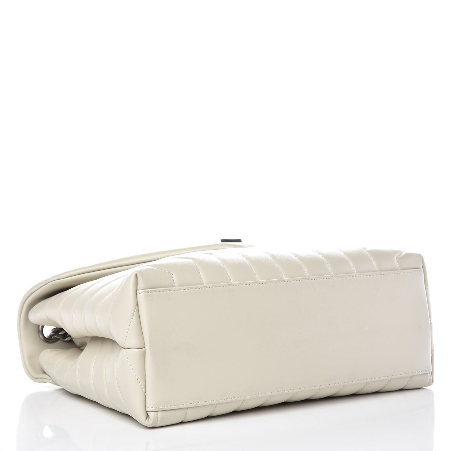 Calfskin Y Quilted Monogram Medium Loulou Chain Satchel Ivory