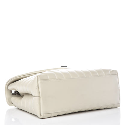 Saint Laurent Calfskin Y Quilted Monogram Medium Loulou Chain Satchel Ivory 4 of 10