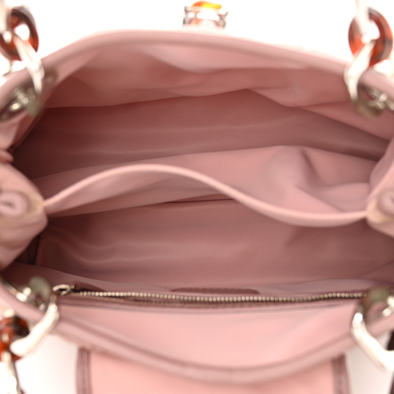 Christian Dior Satin Cannage Charming Small Lock Flap Shoulder Bag Pink 5 of 14