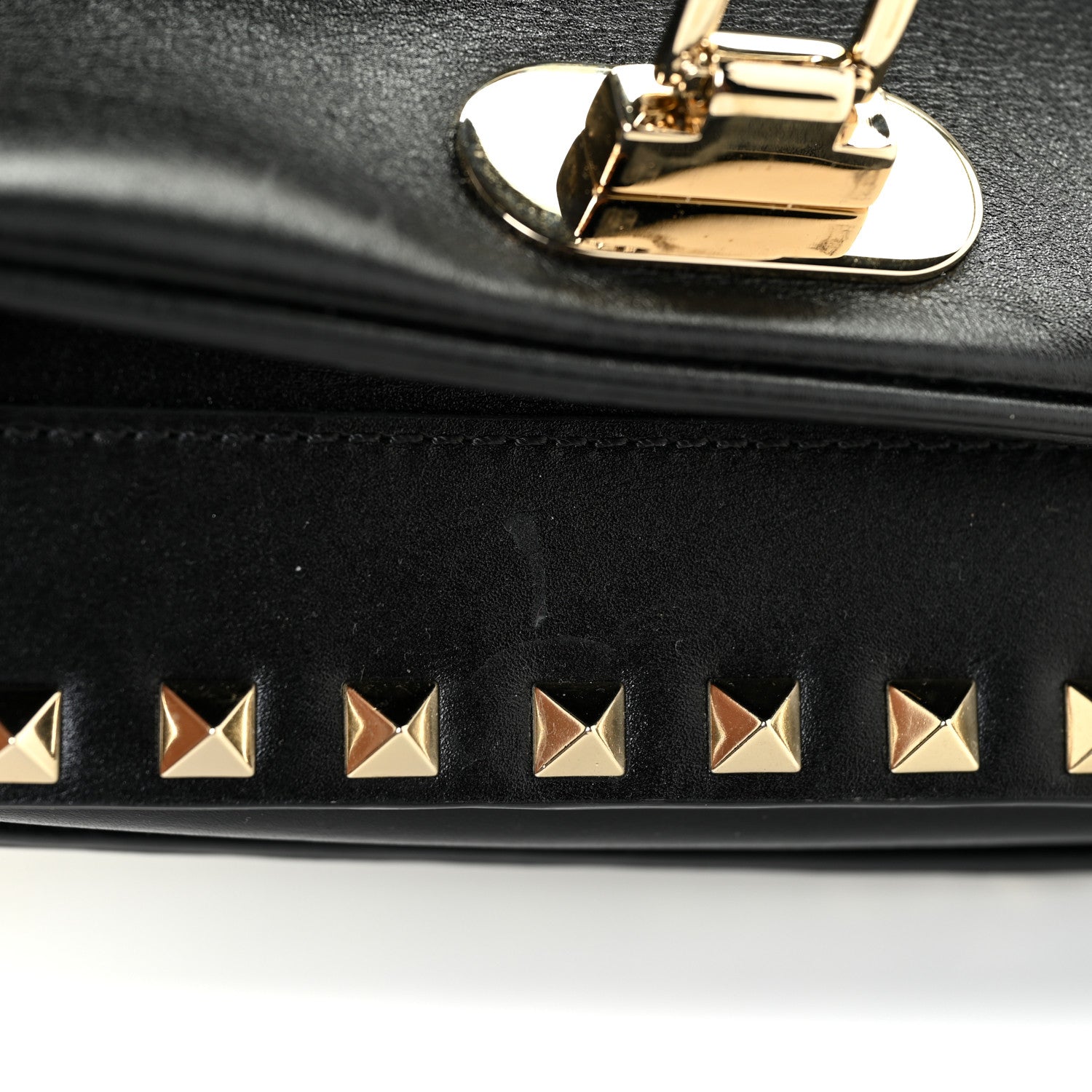 Valentino Garavani Vitello Rockstud Flip Lock Flap Messenger Black 15 of 16