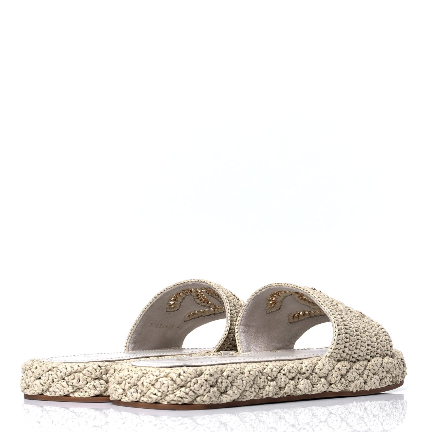 Chanel Braided Cord CC Mules 40 Light Beige 2 of 6