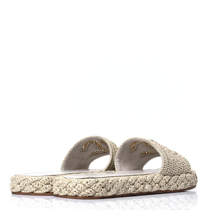 Chanel Braided Cord CC Mules 40 Light Beige 2 of 6
