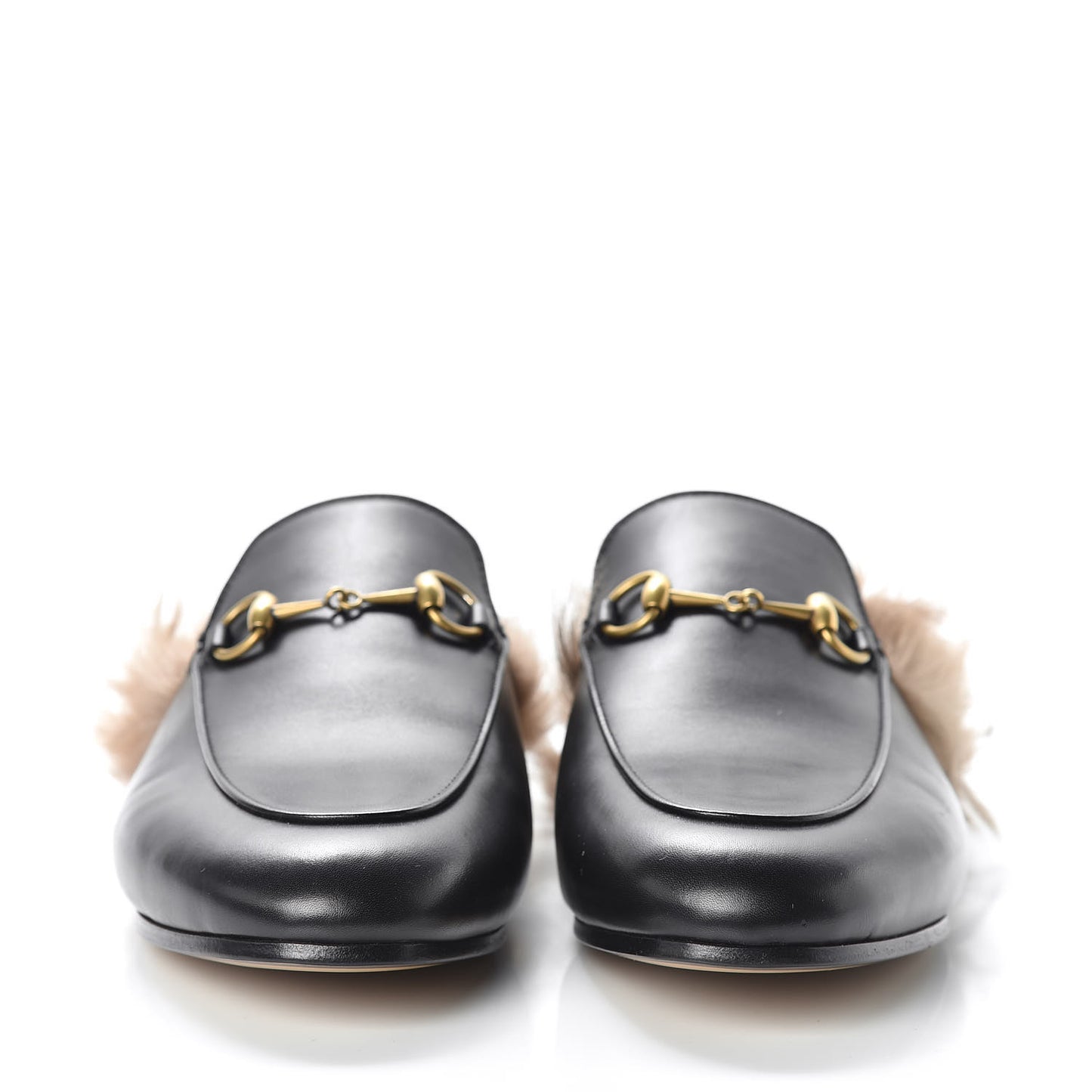 Calfskin Fur Womens Princetown Slippers 38 Black