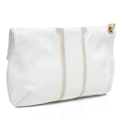 Jimmy Choo Leather Mave Foldover Clutch White 3 of 8