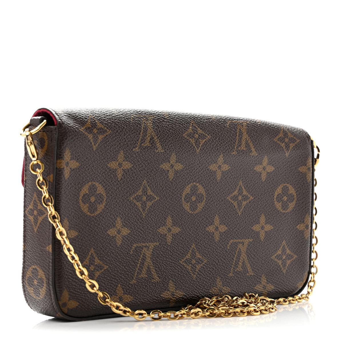 Monogram Pochette Felicie Chain Wallet Fuchsia