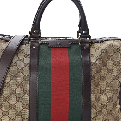 Gucci Monogram Vintage Web Medium Boston Dark Brown 9 of 11