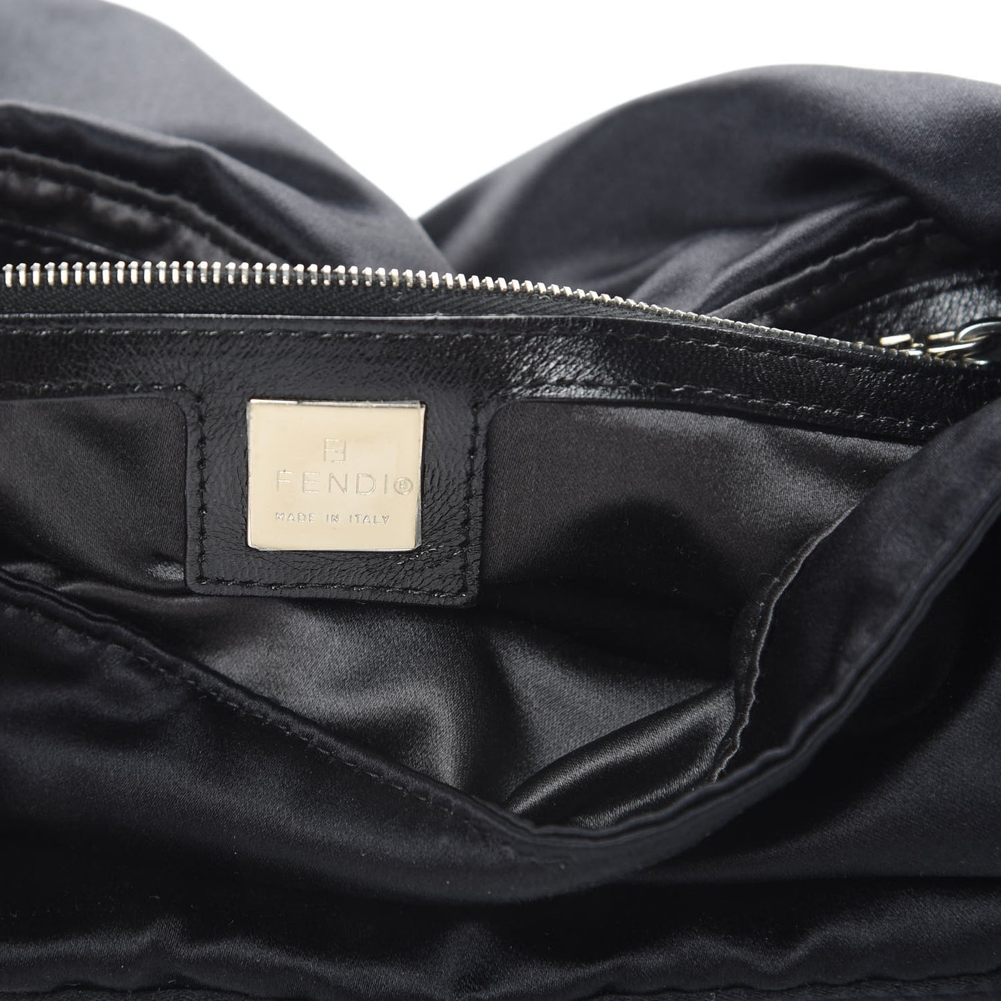 Satin Crystal Baguette Black