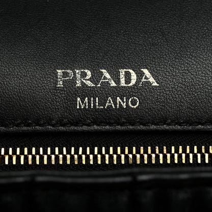 Prada Nappa Gaufre Medium Chain Flap Shoulder Bag Black 5 of 10