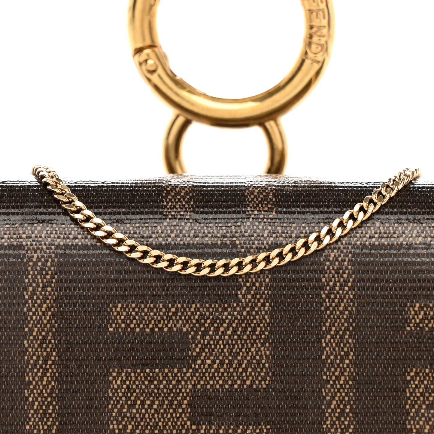 Glazed Fabric FF 1974 Nano Baguette Charm Mogano Panna