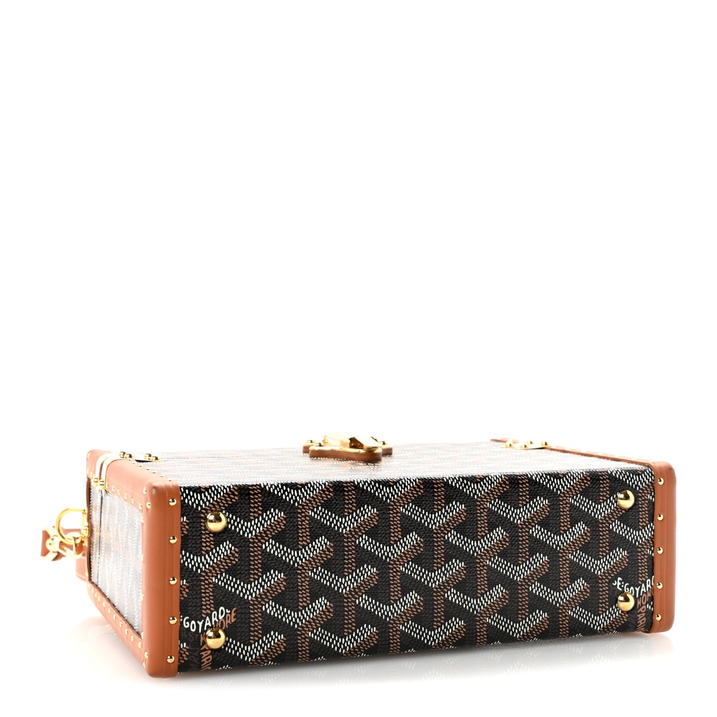 Goyardine Cassette Trunk Bag Black Gold