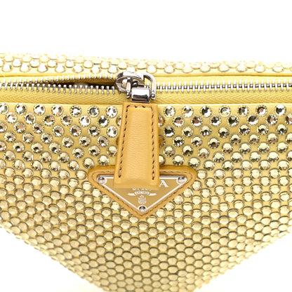 Prada Satin Crystal Triangle Pouch Ananas 10 of 12