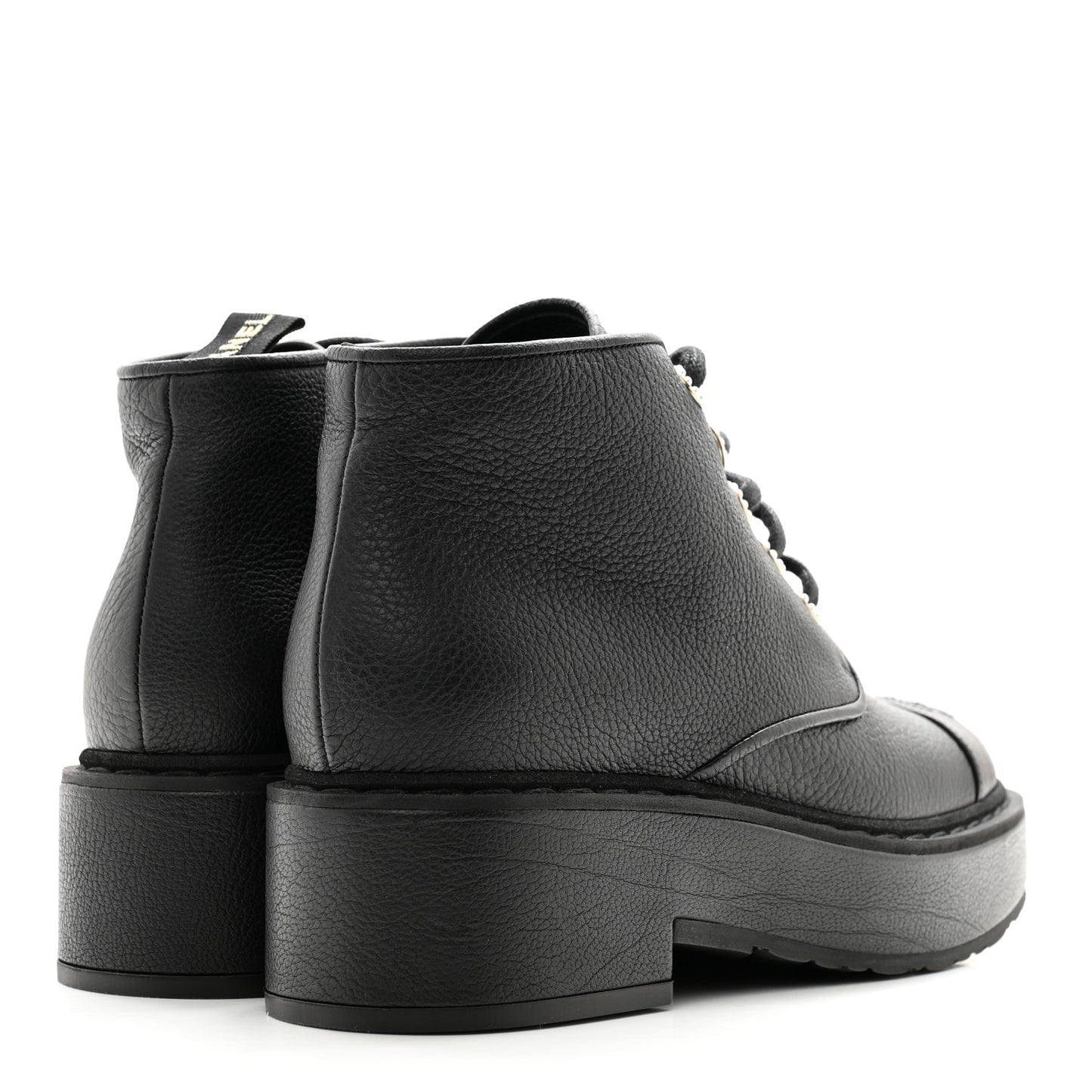 Buffalo Pearl Lace Up CC Combat Short Boots 38 Black