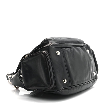 Prada Cervo Antik Easy A Foldover Pushlock Flap Shoulder Bag Black 4 of 14