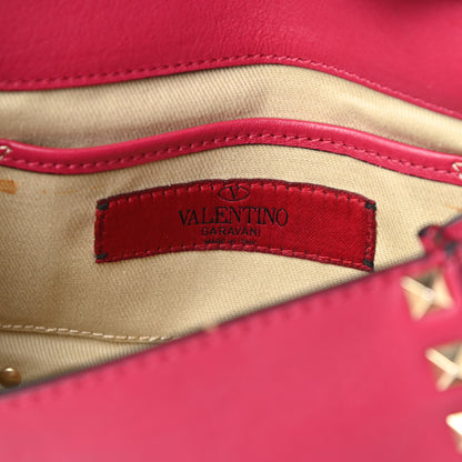 Valentino Garavani Vitello Mini Rockstud Flap Saddle Crossbody Bag Cyclamin 6 of 15