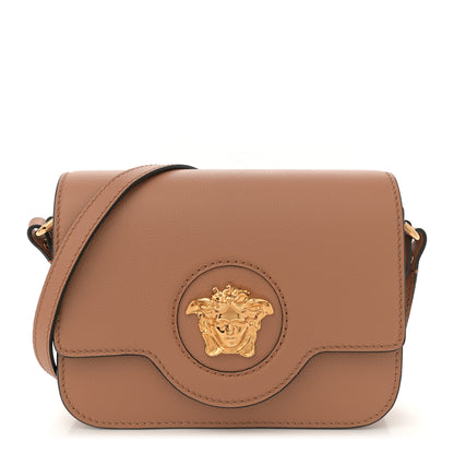 Versace Grained Calfskin La Medusa Flap Shoulder Bag Brown 1 of 9