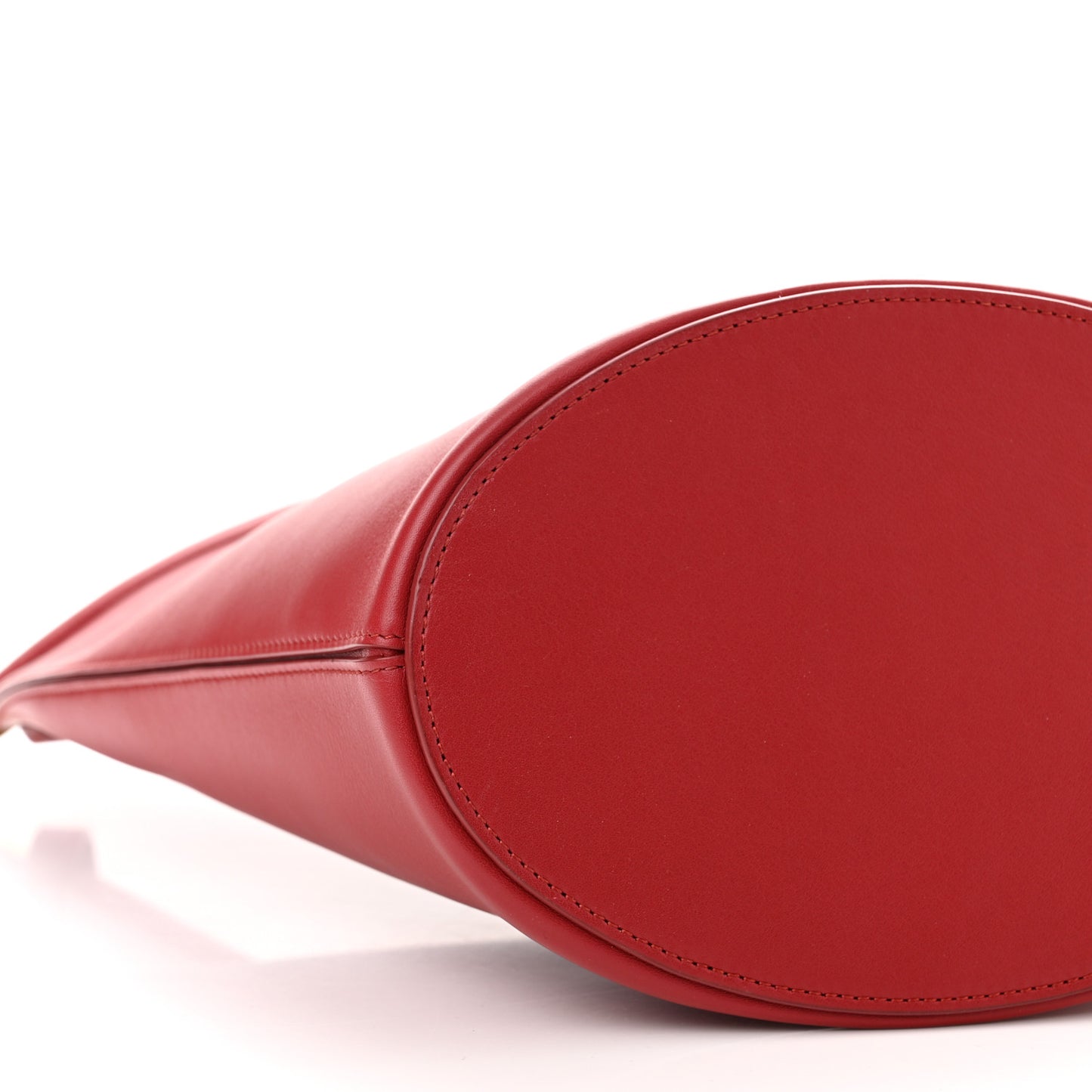 Smooth Calfskin Clasp Bucket Bag Red