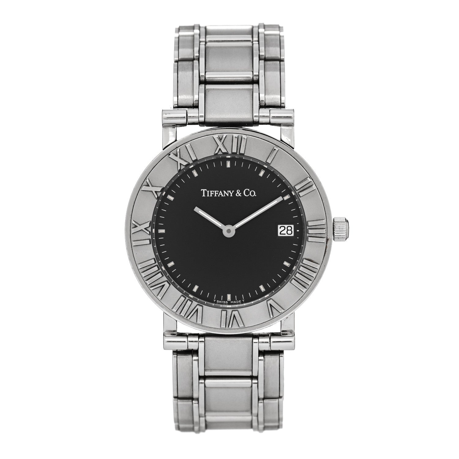 Tiffany Stainless Steel 33mm Atlas Quartz Watch Black 1 of 4