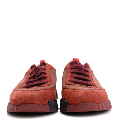 Hermes Parachute Fabric Suede Goatskin Bouncing Sneakers 37.5 Bordeaux 3 of 15