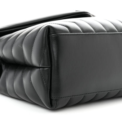 Saint Laurent Calfskin Y Quilted Monogram Monochrome Medium Loulou Chain Satchel Black 9 of 11