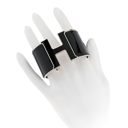Hermes Enamel Extra Wide Clic Clac H Bracelet PM Black 2 of 5