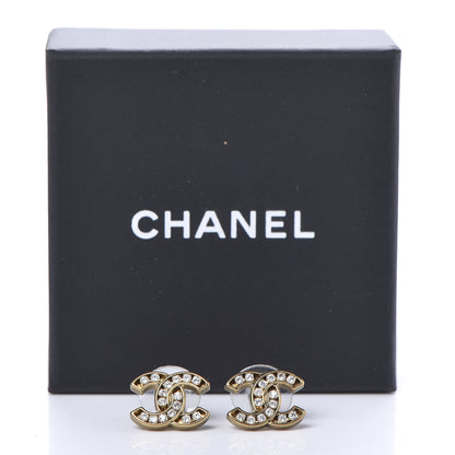 Chanel Crystal CC Earrings Gold 5 of 5