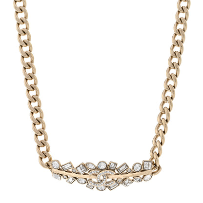 Chanel Crystal CC Link Choker Necklace Gold 1 of 5