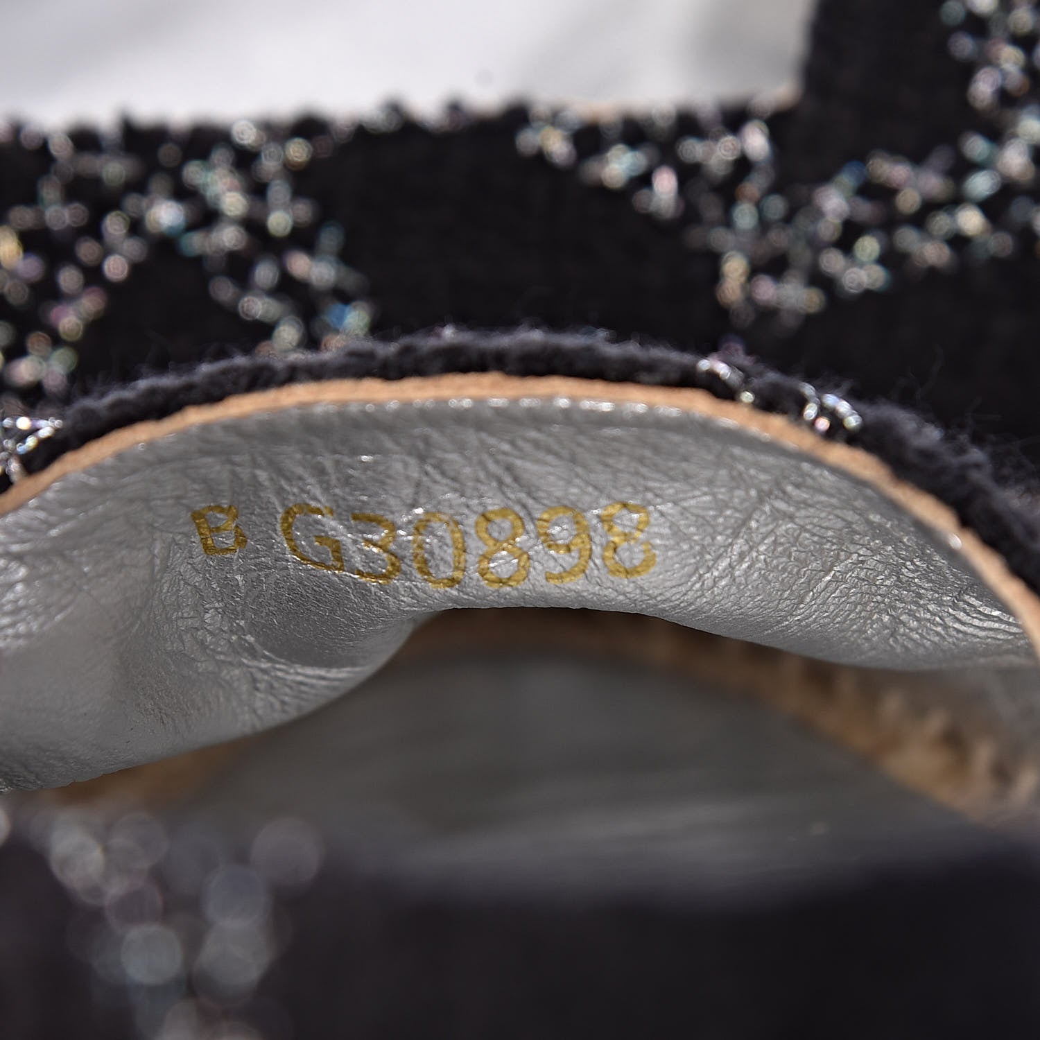 Chanel Metallic Tweed Lambskin CC Espadrilles 36 Black Silver 7 of 10