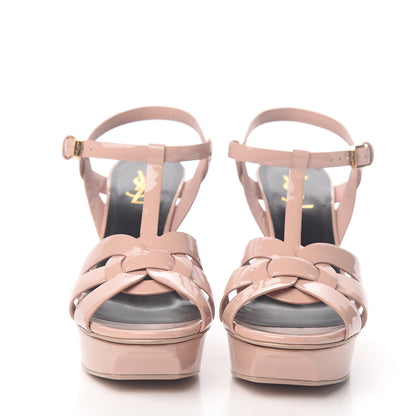 Saint Laurent Patent Tribute 75 Platform Sandals 40 Pale Pink 2 of 9