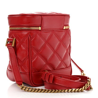 Saint Laurent Grain de Poudre Quilted 80's Vanity Bag Red 3 of 10