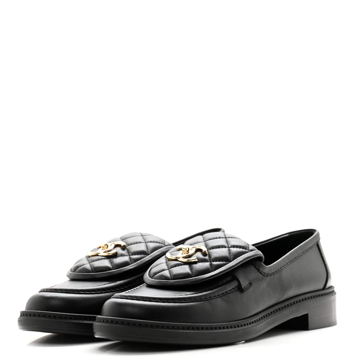 Chanel Lambskin Quilted CC Turnlock Loafers 40 Black 3 of 11