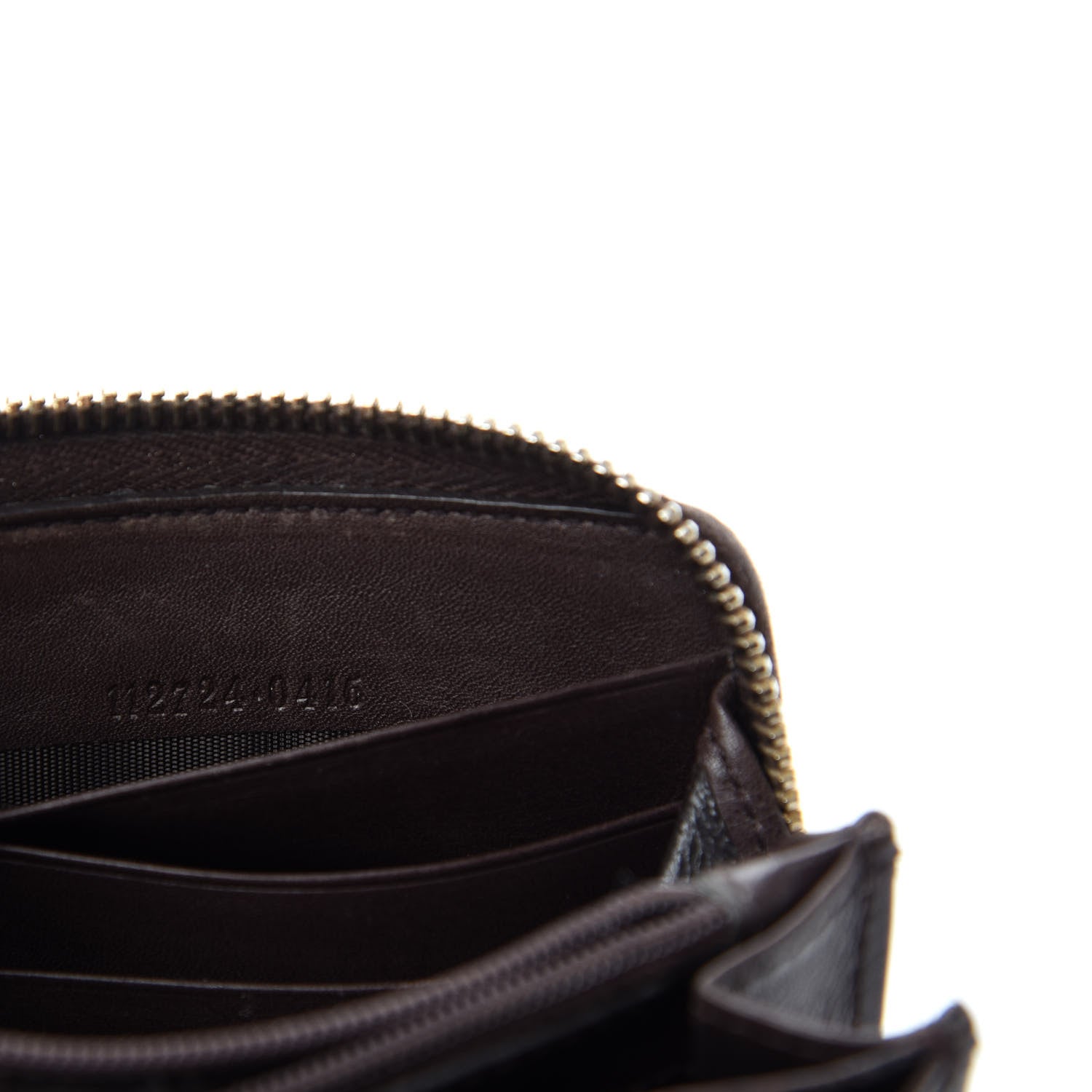 Gucci Guccissima Margaux Calfskin Metal Bar Zip Around Wallet Chocolate 11 of 11