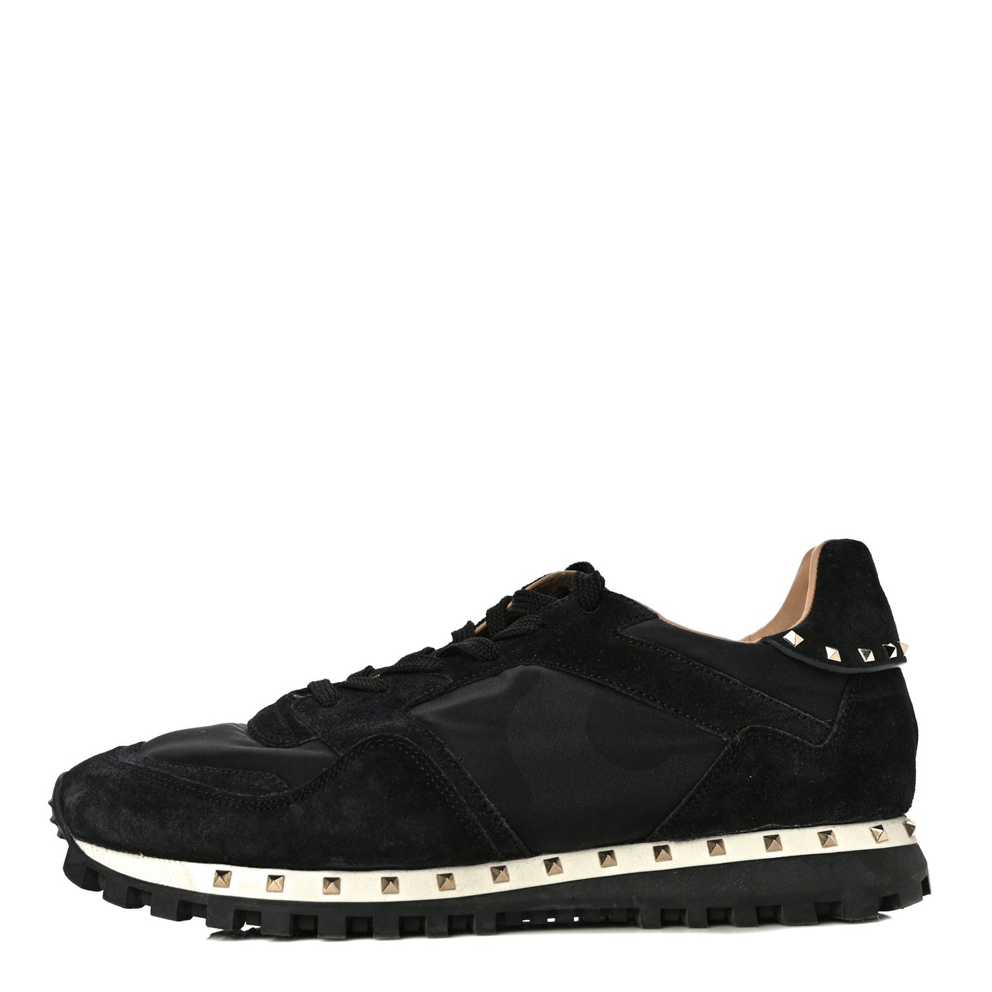 Suede Nylon Camouflage Womens Soul Rockstud Sneakers 41 Black